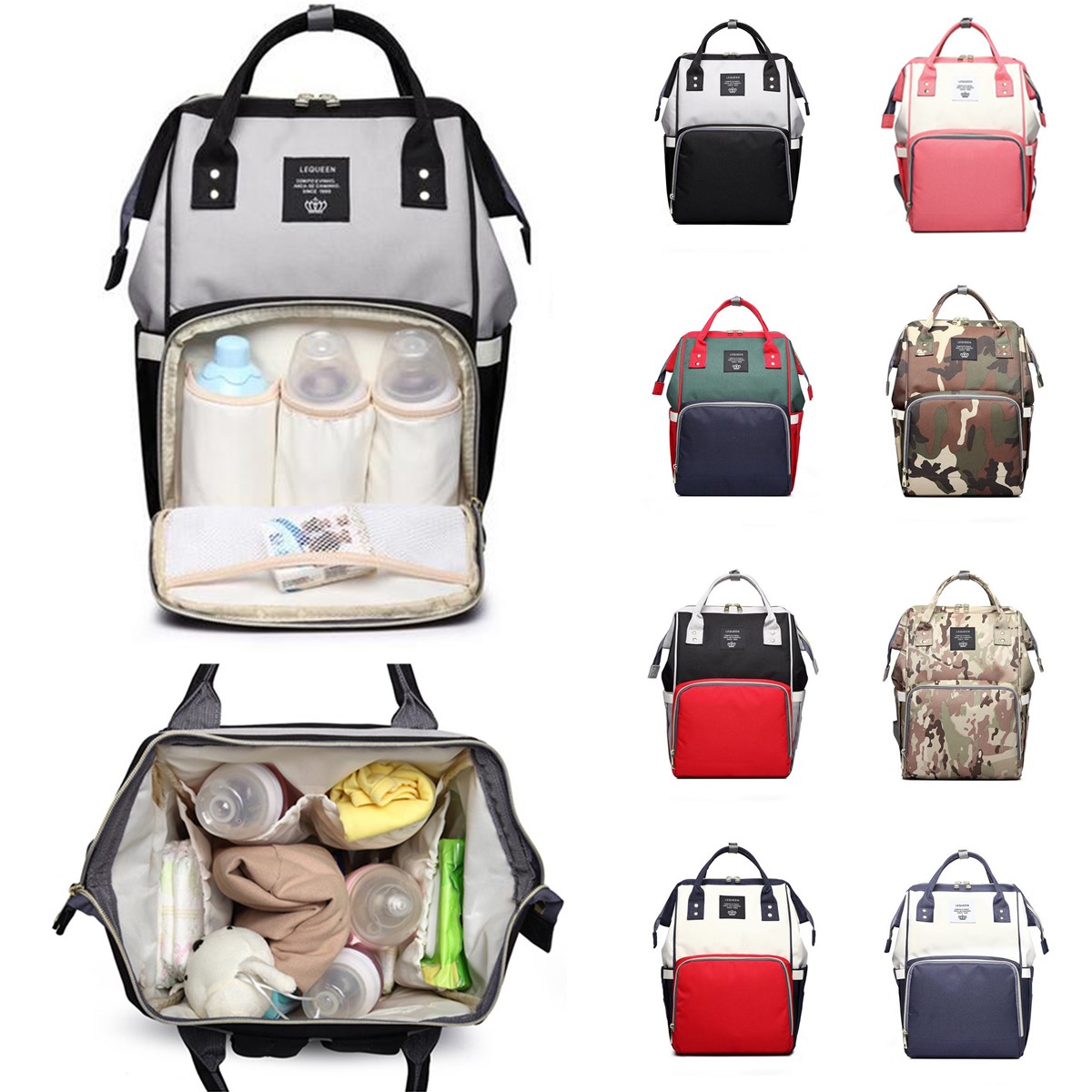 

16L Mummy Backpack Baby Nappy Diaper Bag Large Capacity Storage Pouch Outdoor Travel