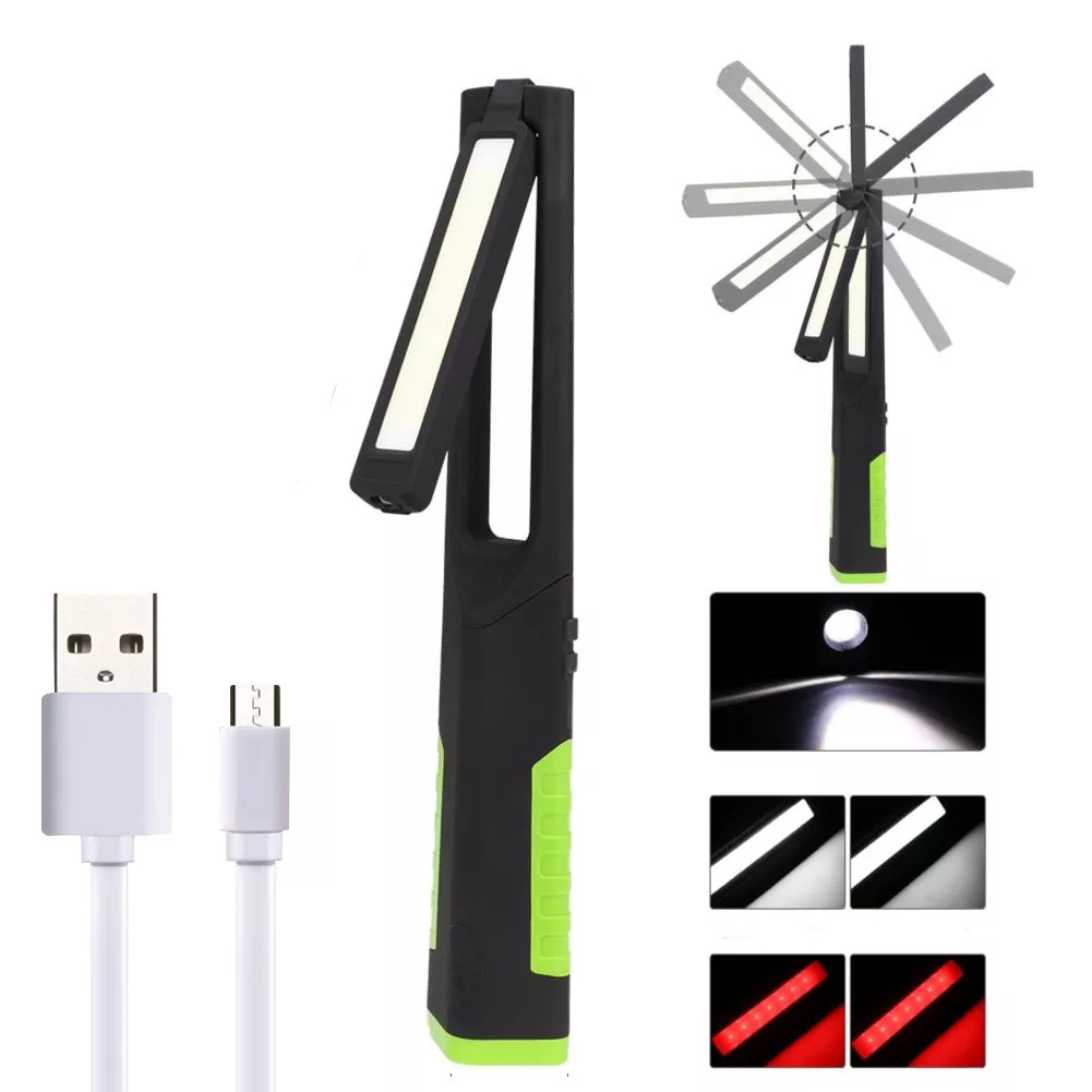 

XANES U31 5Modes 360° Rotation USB Rechargeable COB+LED Dual Light Worklight with Magnetic Tail Flashlight