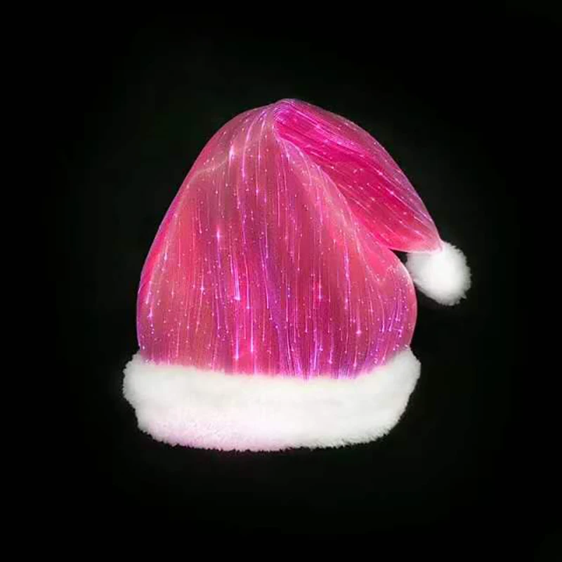 Find EL Colorful Luminous Christmas Hat Adult Children Optical Fiber Hat High end Old Man Christmas Hat Christmas Decoration for Sale on Gipsybee.com