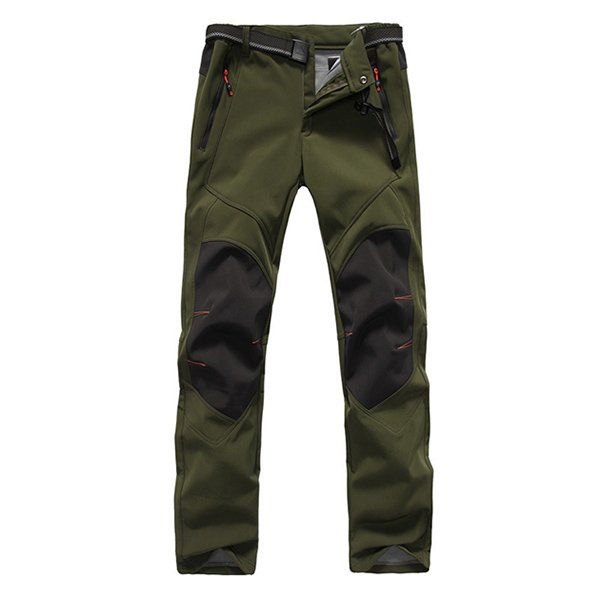 

Winter Outdoor Fleece Warm Pants Mens Water Repellent Camping Climbing Hiking Soft Shell Trousers
