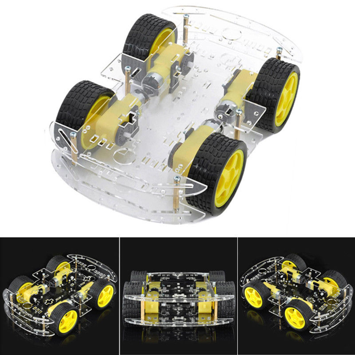 

3Pcs Geekcreit® 4WD Smart Robot Авто Комплекты шасси с мощным магнитным регулятором скорости для Arduino