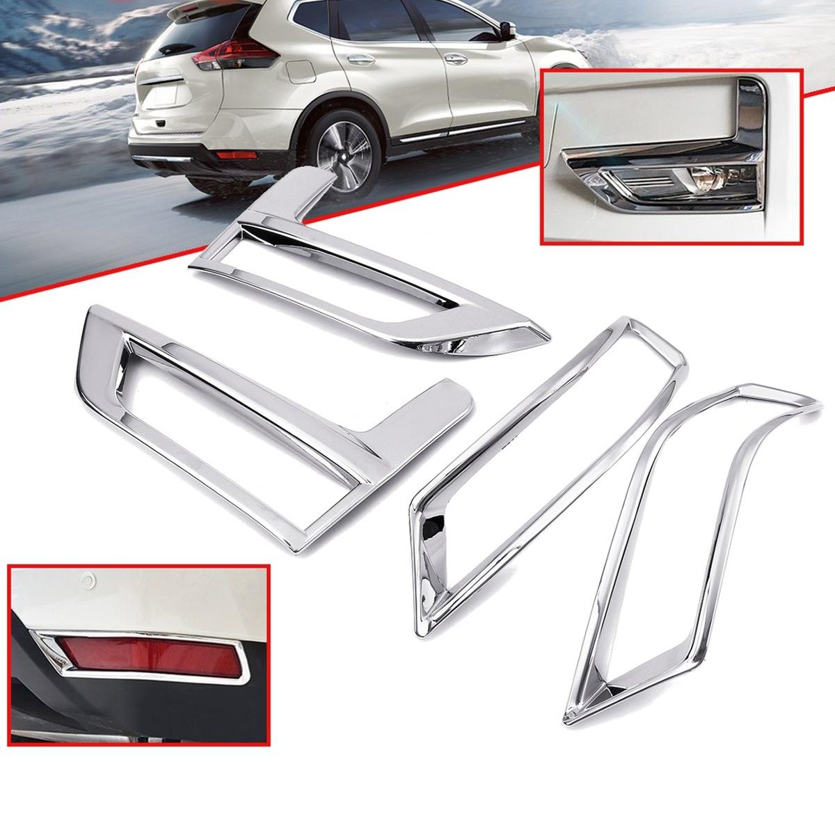 4Pcs ABS Rear Lamp Light Tail Cover Trim For Nissan Rogue X-Trail 2014 2015