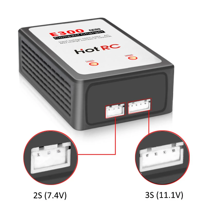 HOTRC E300 AC Battery Balance Charger for 2-3S Lipo Battery