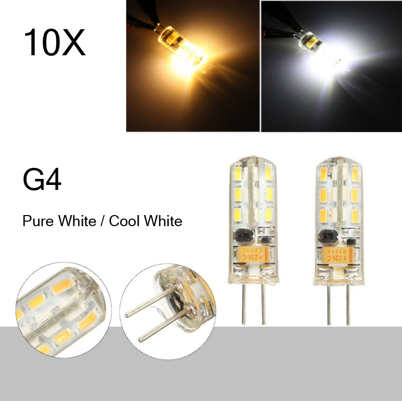 

G4 1.5W 24 SMD 3014 LED Лампа Чистый белый Холодный белый Заменить галогенное освещение AC / DC 12 В