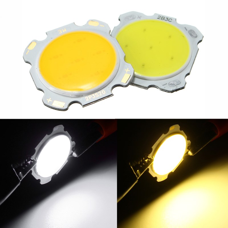 3W DIY LED COB Чип Высокомощный LED шарик лампы света колбы лампы белый / теплый белый DC9-12V