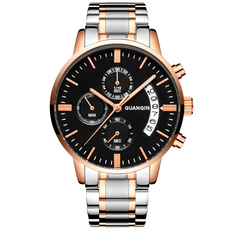 

GUANQIN GS19053 Luxury Multi-function Men Quartz Watch Fashion Fine Steel Strap Wrist Watch