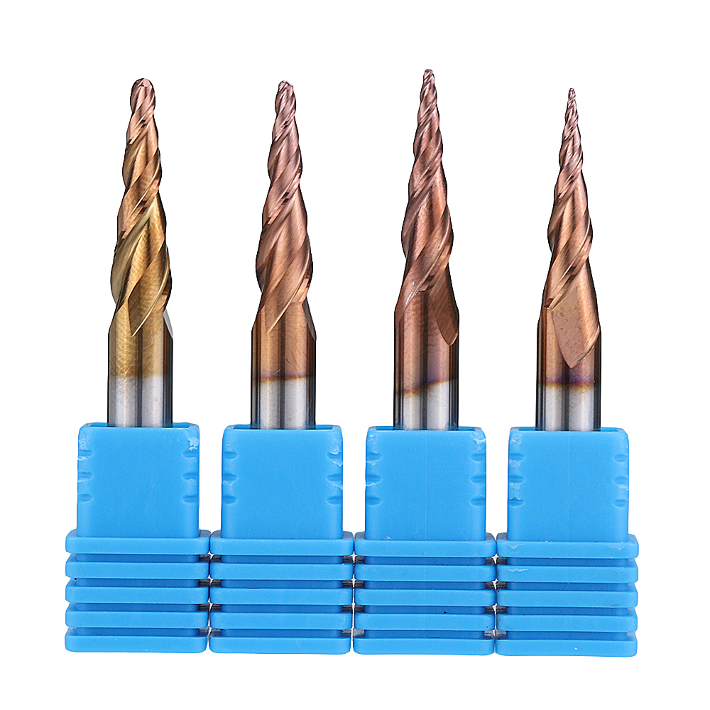 

Drillpro R0.25/ R0.5/ R0.75/ R1.0 *20*D6*50 2 Flutes Taper Ball Nose End Mill HRC50 Milling Cutter