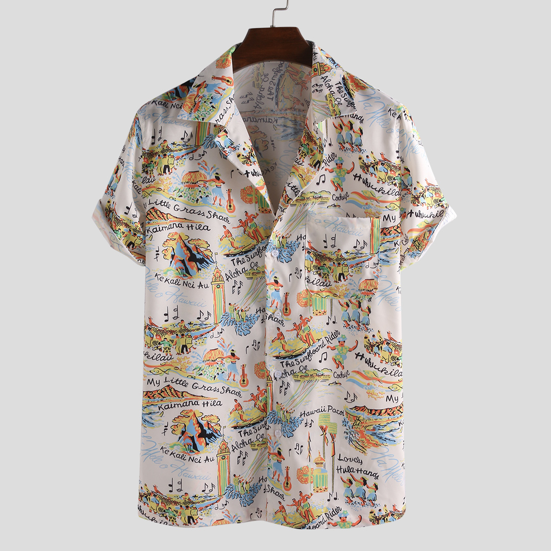 

Mens Fashion Funny Printed Hawaiian Short Sleeve Shirts