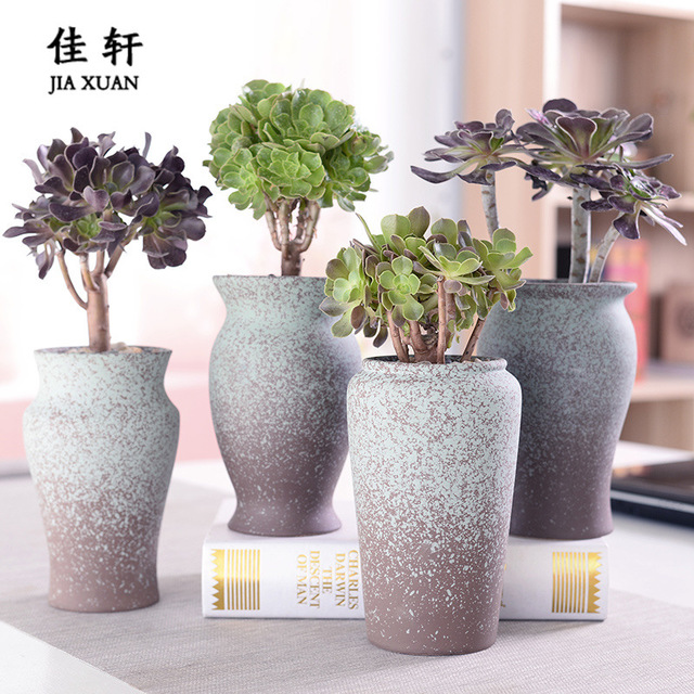 

New Antique Old Pile Basin Large Caliber Fleshy Flowerpot Breathable Ceramic Flower Ceramic Mage Pot