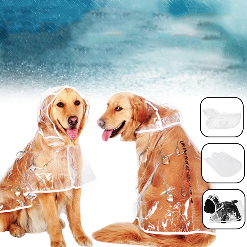 

PU Одежда для животных Водонепроницаемы Light Собака Плащ Прозрачный ПВХ Плащ от дождя с капюшоном