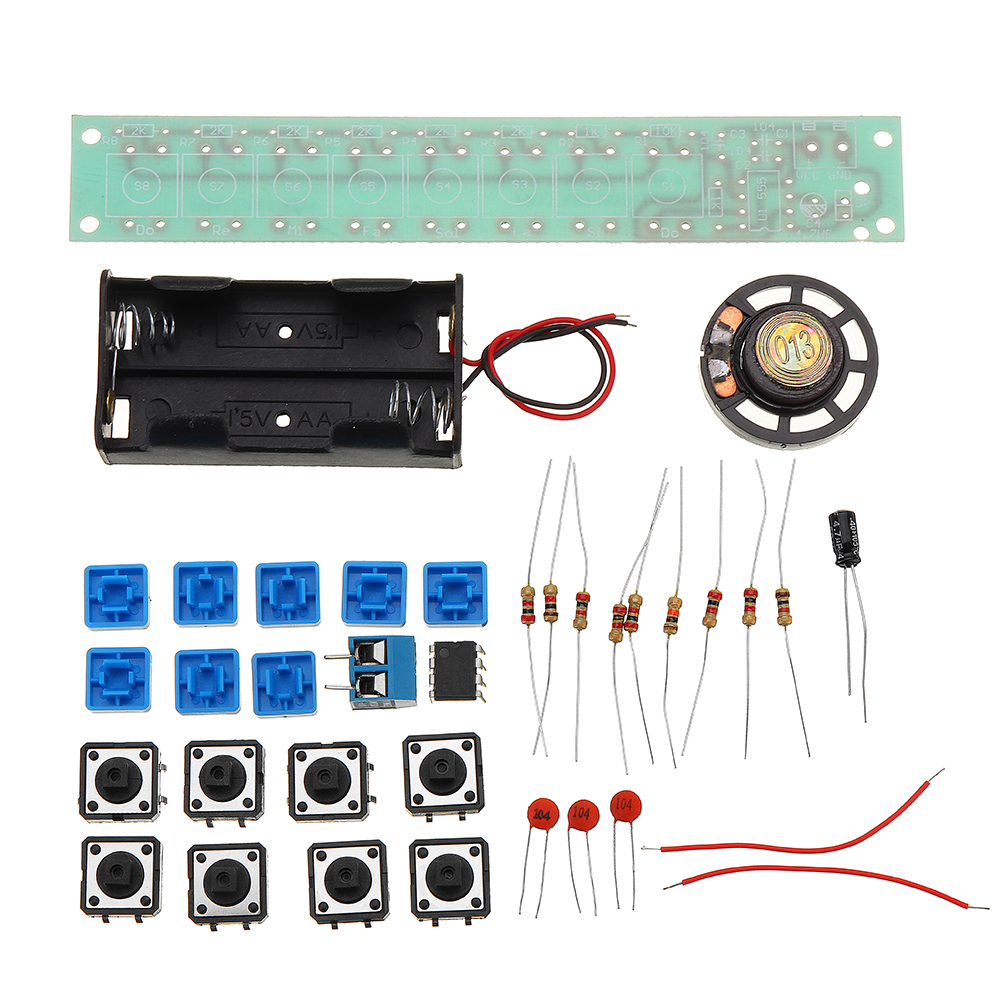 

10pcs DIY NE555 Eight-note Electronic Organ Kit DIY Interest Production Module Kit With 2 Battery Boxes