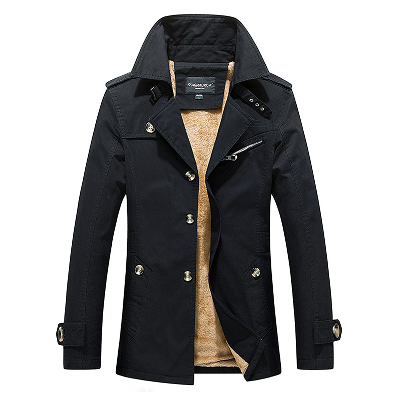 Thick warm slim stylish mid long fall winter trench coats Sale ...