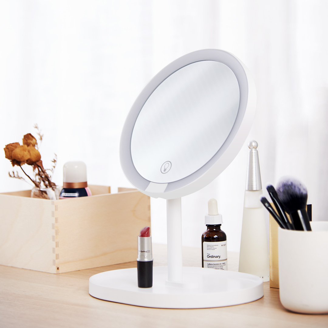 

XY 2 in 1 Protable LED Touch Light Makeup Mirror Rechargeable White Desktop Decor from Xiaomi Youpin