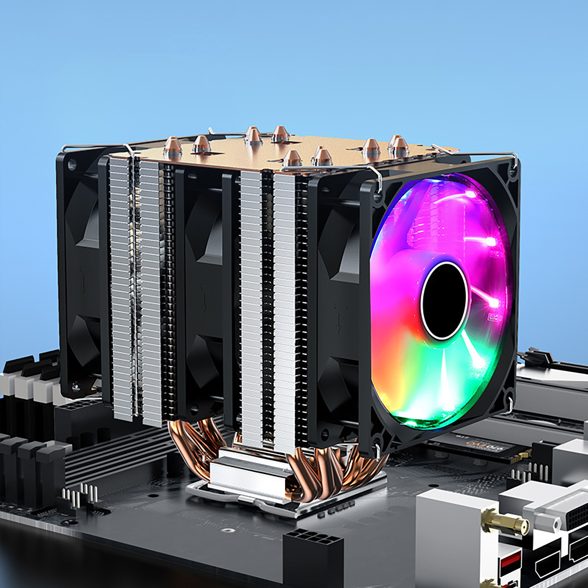 Find 6 Copper Tube Ultra Quiet Color CPU Cooling Fan Dual/Triple Fan for Sale on Gipsybee.com with cryptocurrencies