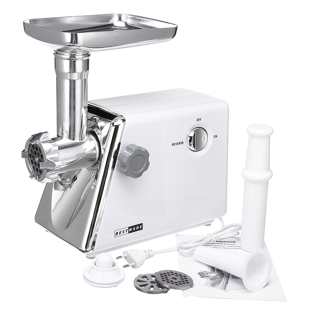 

220V 2800W Electric Meat Grinder Stainless Steel Duty Sausage Stuffer Food Processor Grinding Mincing Stirring Mixing Machine