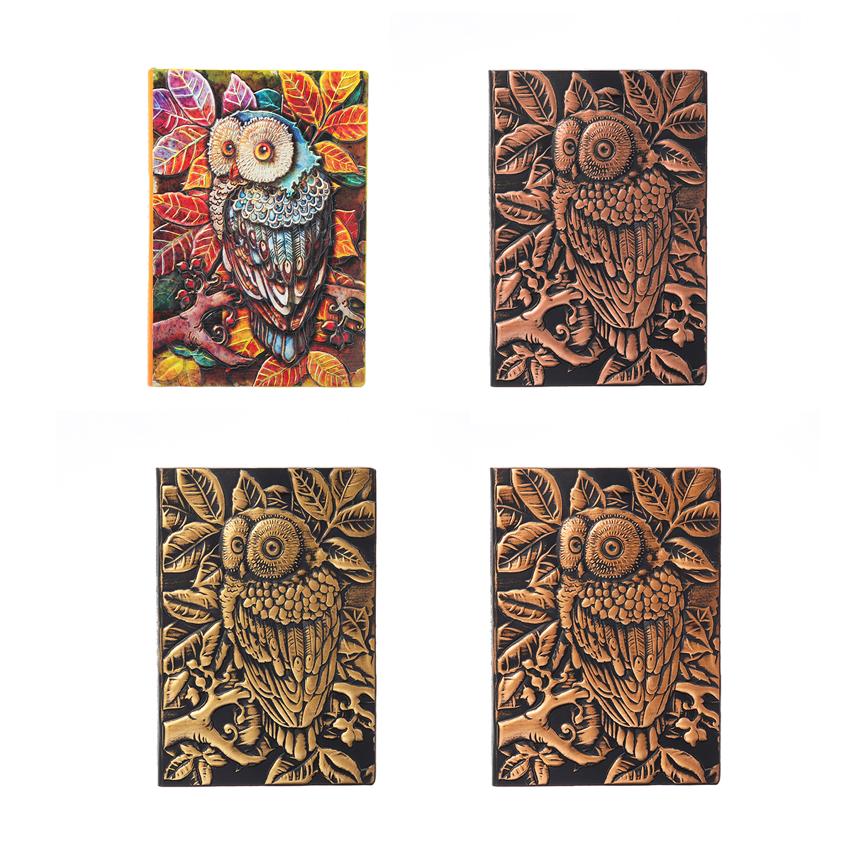 

Handmade Vintage 3D Embossed Owl Travel Diary Notebook Journal Leather Notepad