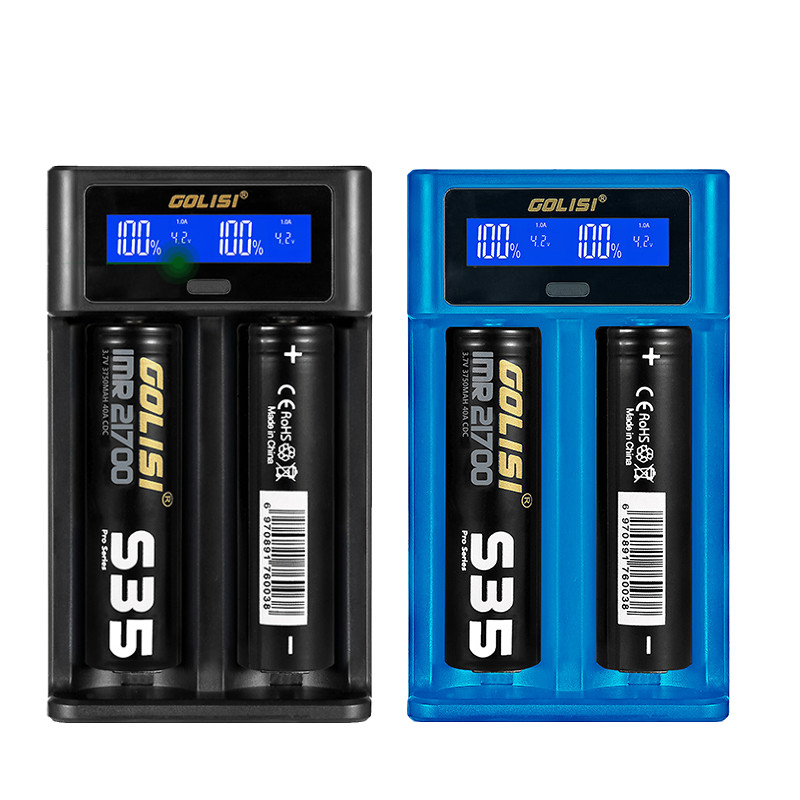 

Golisi I2 LCD Дисплей USB-порт Smart Lite Батарея Зарядное устройство для Li-ion / Ni-mh / Ni-cd Батарея 2Slots
