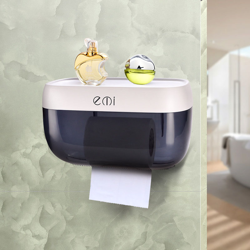 

Wall-mounted Suction Tissue Dispenser Napkin Holder Box Paper Tray Roll Waterproof Toilet Paper Shelf Holder Bathroom