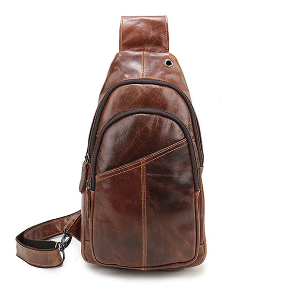 

Ekphero® Men Vintage Genuine Leather Retro Crossbody Bag Chest Bag
