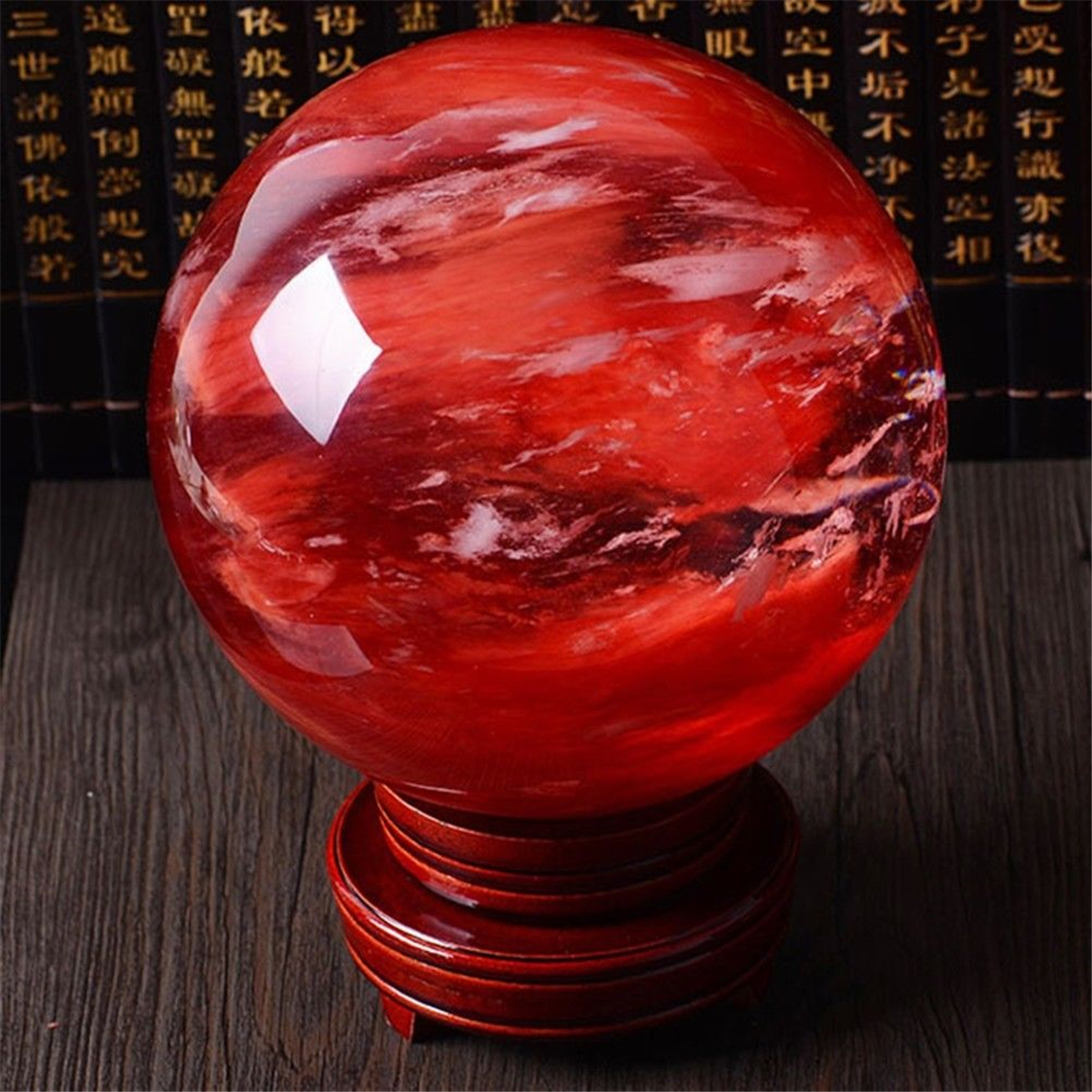 

8см красный хрустальный шар кальцит кварцевый шар исцеления драгоценный камень украшения украшения