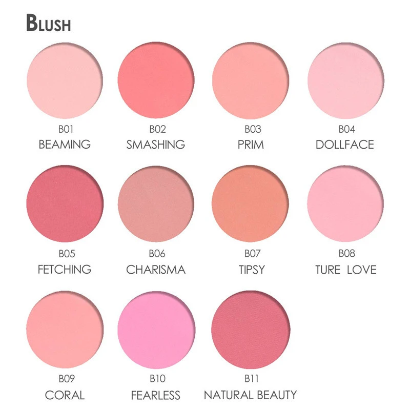 FOCALLURE Cheek Blusher Powder Blush Beauty Makeup Soft Nature Rouge Glossy Face Blush