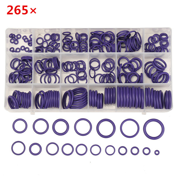 

265Pcs R22/R134a Air Conditioning O-Ring Rubber Rings Waterproof Washer