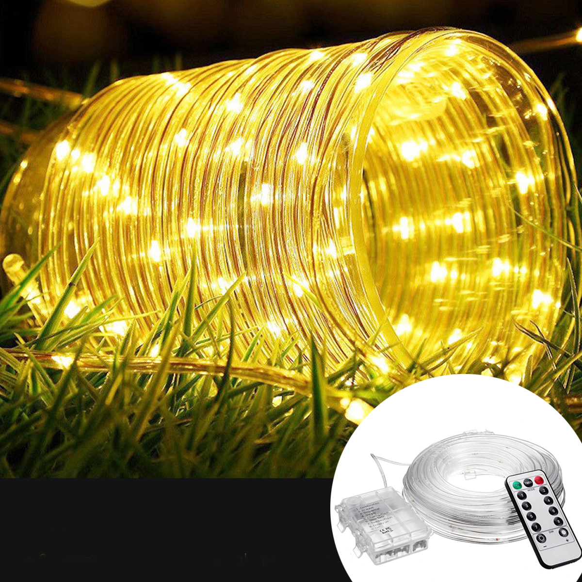 

12M Battery Powered 120LED String Light 8 Modes Remote Control Fairy Lamp Party Christmas Home Decor