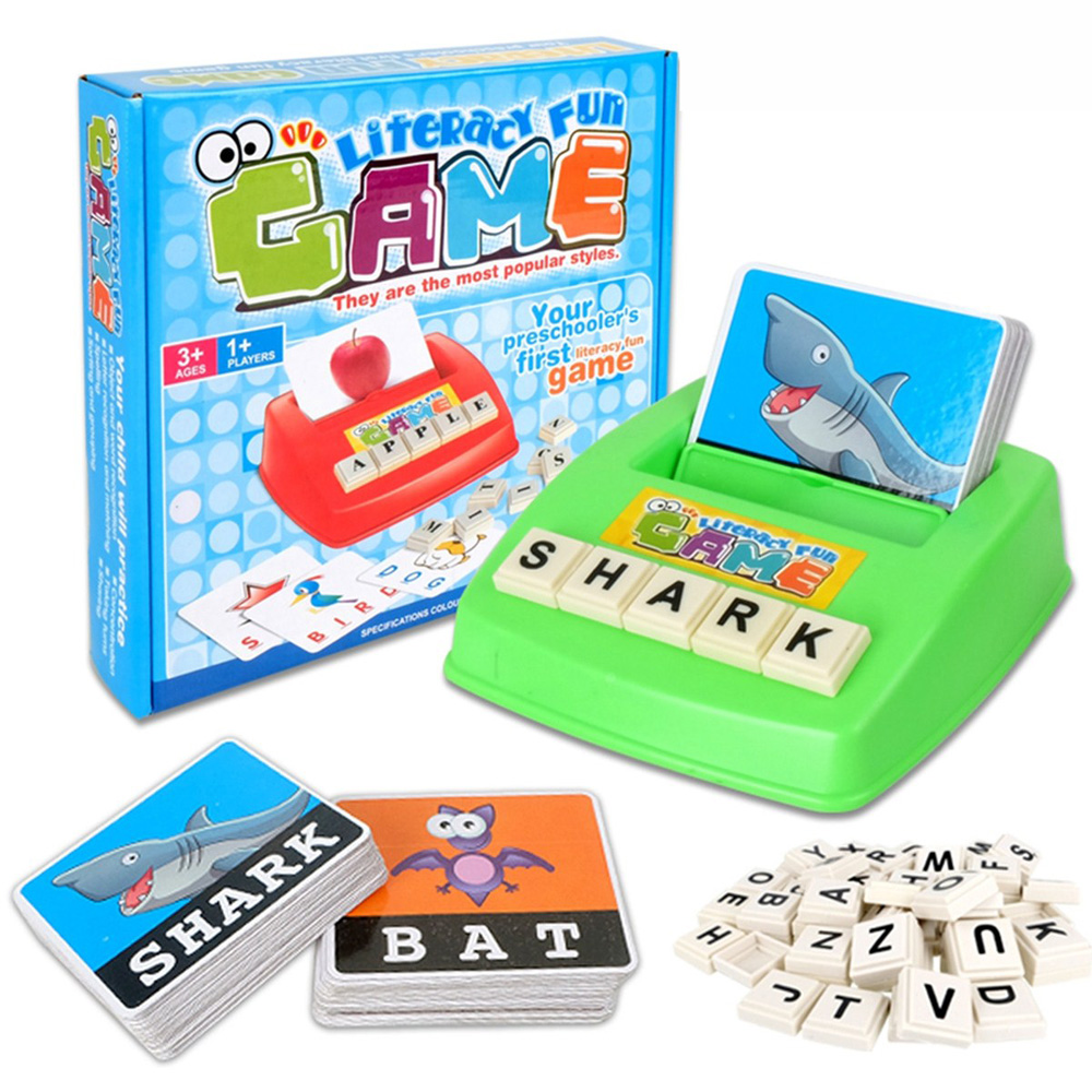 

Kids Letters Alphabet Game English Learning Cards Toys Children's Figure Spelling Game Platter Puzzle Spell Words Early Learning Toys