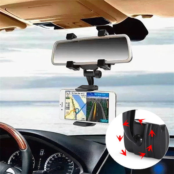 

Bakeey™ ALT-5 360° Rotation Rear View Mirror Mount Phone Holder for Phone 3.5-5.5 inches