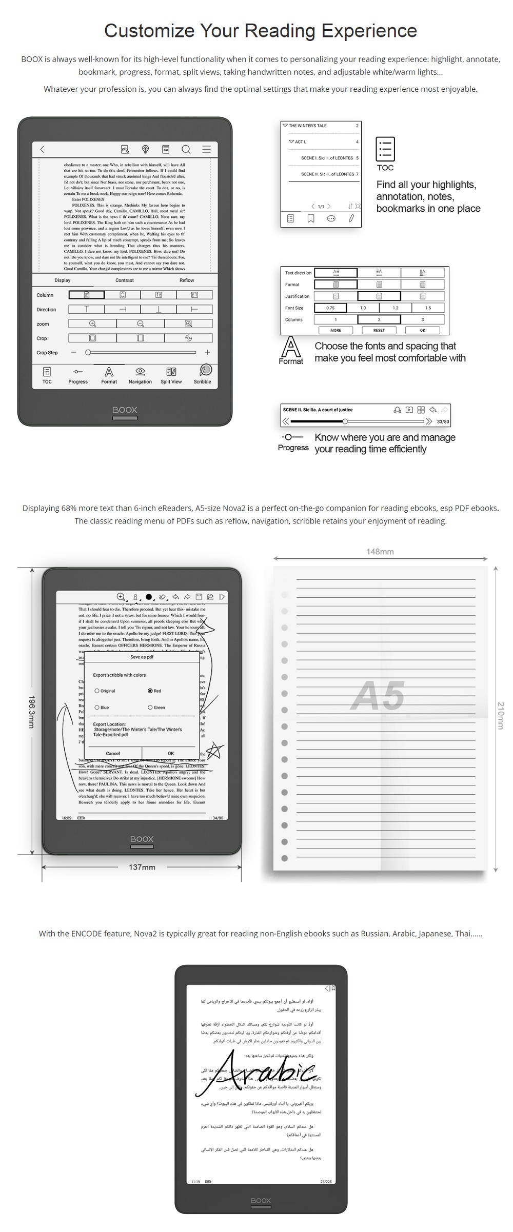 BOOX Nova2 7.8 Inch Ebook Reader Ink Screen Octa Core 3GB +32GB Storage Android 9.0 System 72