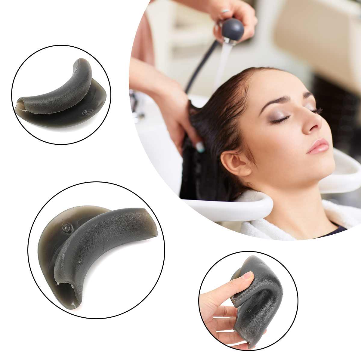 

Shampoo Bowl Neck Pillow Grip Silicone Gel Neck Rest Cover Beauty Salon Hairdressing Accessories