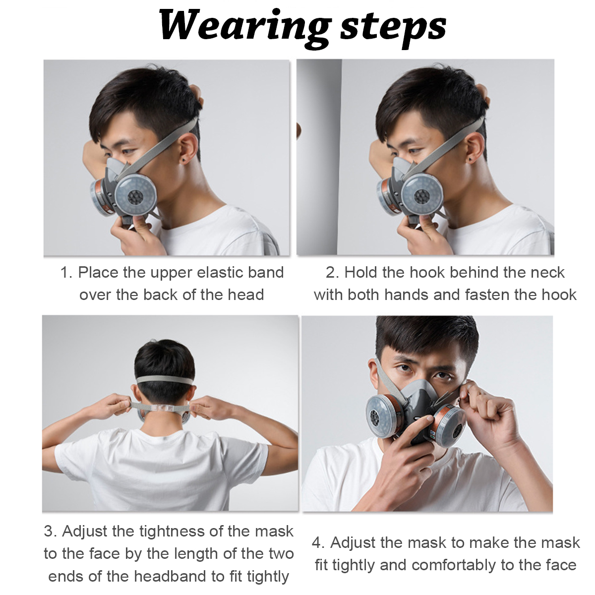 Gas Mask Respirator Safety Filter Anti Dust Mask Face Mask Painting Spraying 14