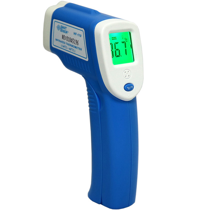 

Smart Датчик HF110 Цифровой инфракрасный Термометр LCD Бесконтактный тестер температуры тела локтя 34 ° C ~ 45 ° C