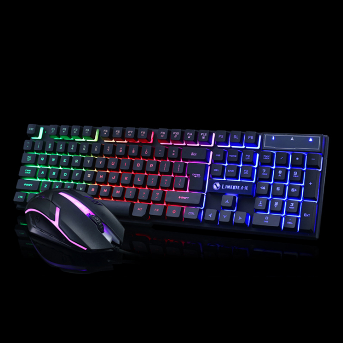GTX300 104 Keys RGB Backlight Superthin Gaming Keyboard and 2.4GHZ 1200DPI 3 buttons USB Optical Gaming Mouse 2