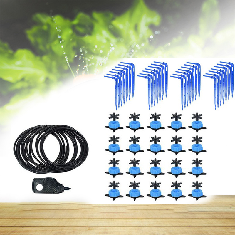 

20 Set 8L Arrow Drip Irrigation System 4-Way Micro Flow Dripper Potted Plants With Greenhouse