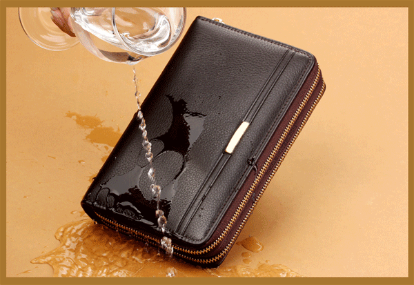Men Clutch Wallet Waterproof Business Long Zipper Wallet Phone Holder