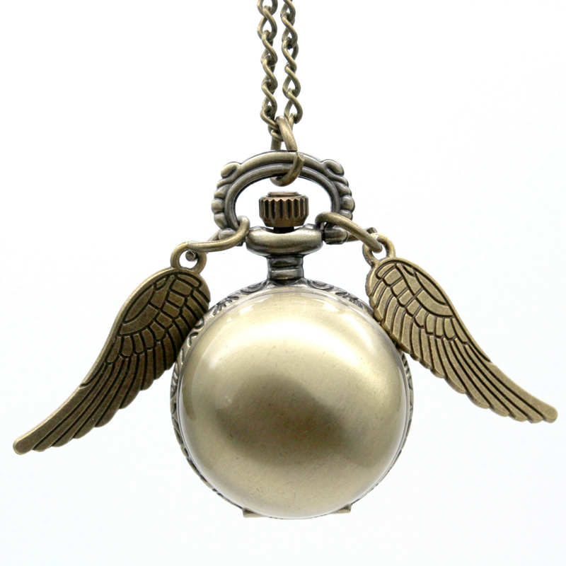 

Golden Wings Snitch Quartz Pocket Watch Necklace