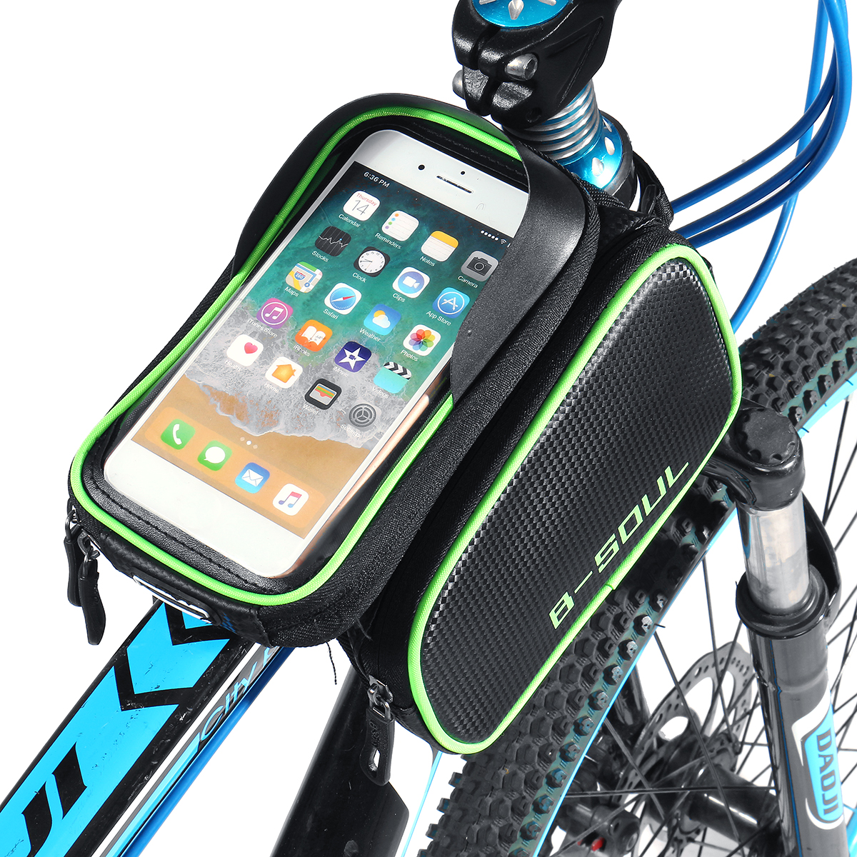 

BIKIGHT 1.5L Bike Bag 6.2" Touch Screen Phone Case Waterproof Bicycle Cycling Front Tube Bag