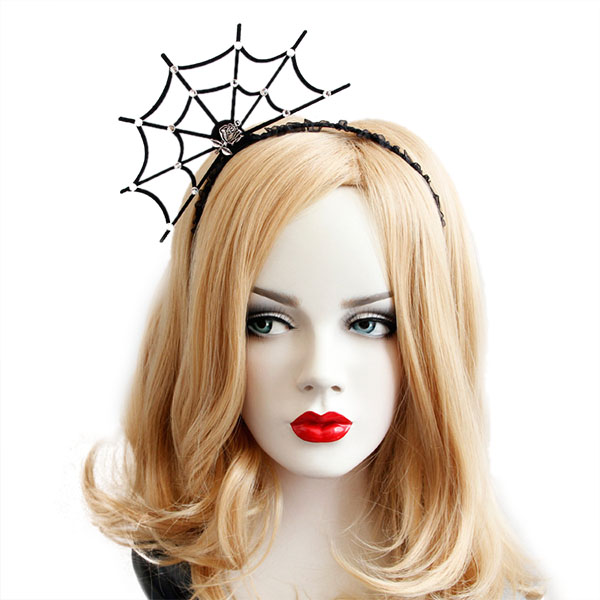 

Halloween Party Princess Spider Web Волосы Украшения Игрушки Винтаж Барочная девушка Tiara Fashion Lace Волосы Bands