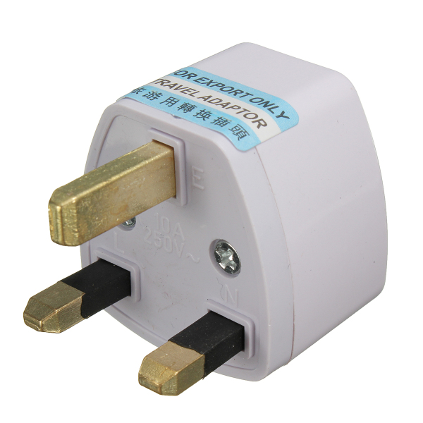 

Universal US/EU To UK AC Power Adapter Travel Converter Adapter 3 Pins 110V-240V White