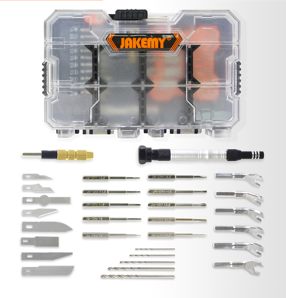 

JAKEMY JM-8158 34 in 1 Multifunctional Screwdriver Mobile Phone Repair Tool Set Batch Head DIY Craft Carving Knives With