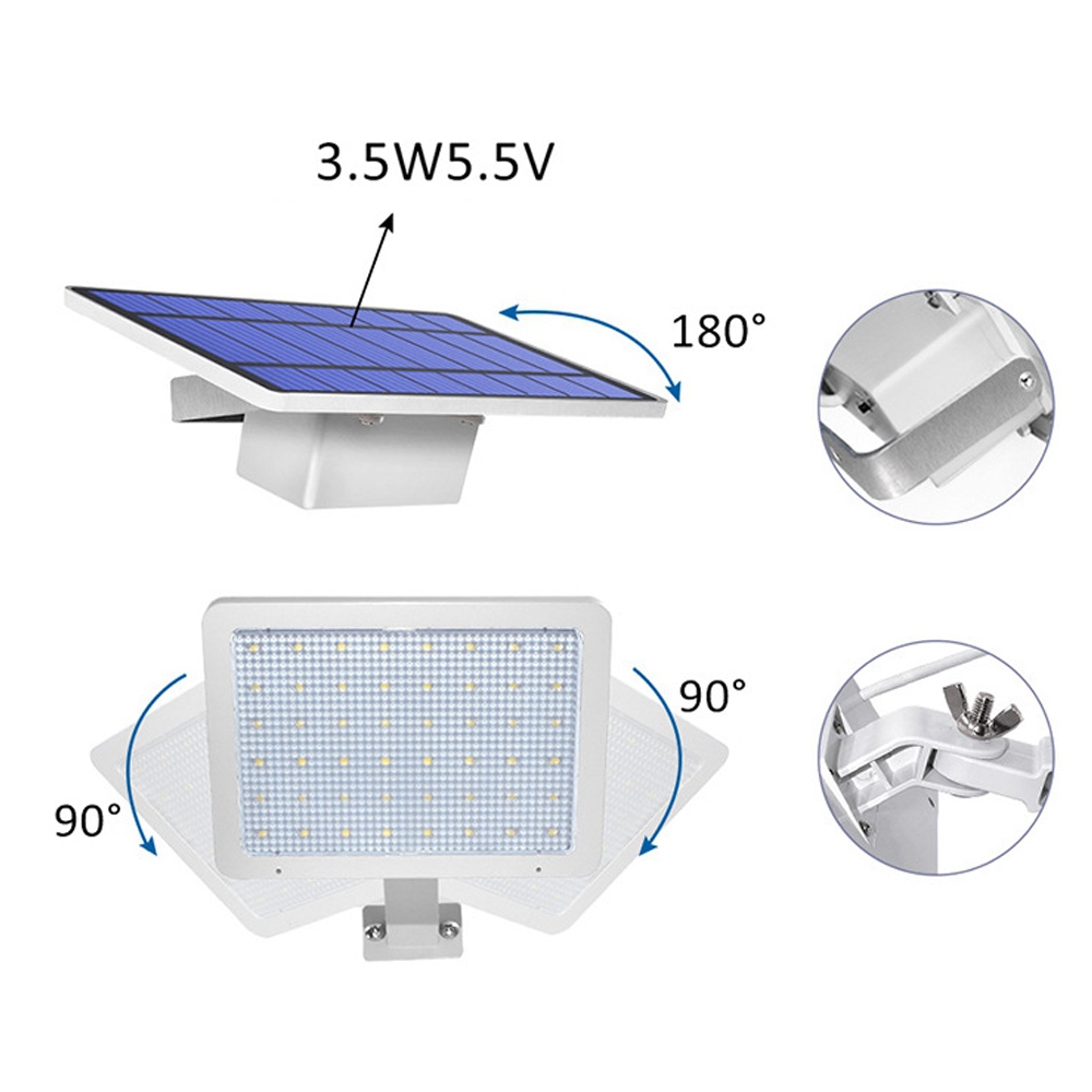 Solar Panel LED Light Sensor Wall Street Lamp Adjustable Floodlight Waterproof For Outdoor Lawn Garden 15