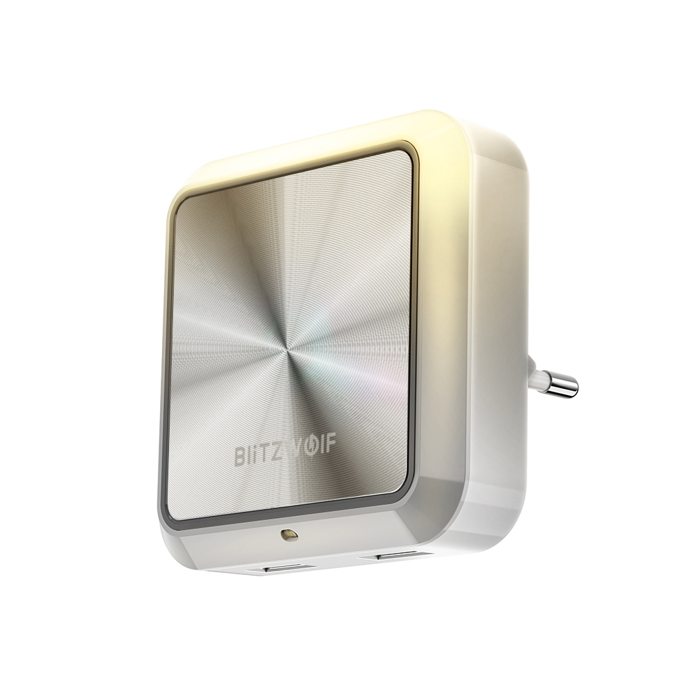 BlitzWolf® BW-LT14 Плагин Smart Light Датчик LED Night Light с двойной зарядкой USB Разъем