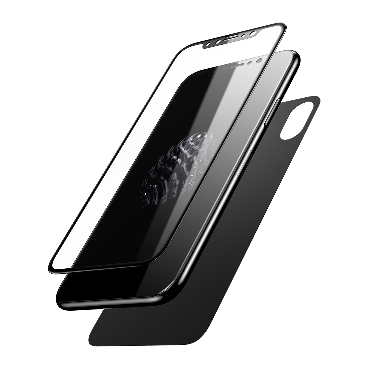 

ba<x>seus 0,2 мм 3D Arc Edge Передняя задняя закаленная стеклянная пленка для экрана для iPhone X