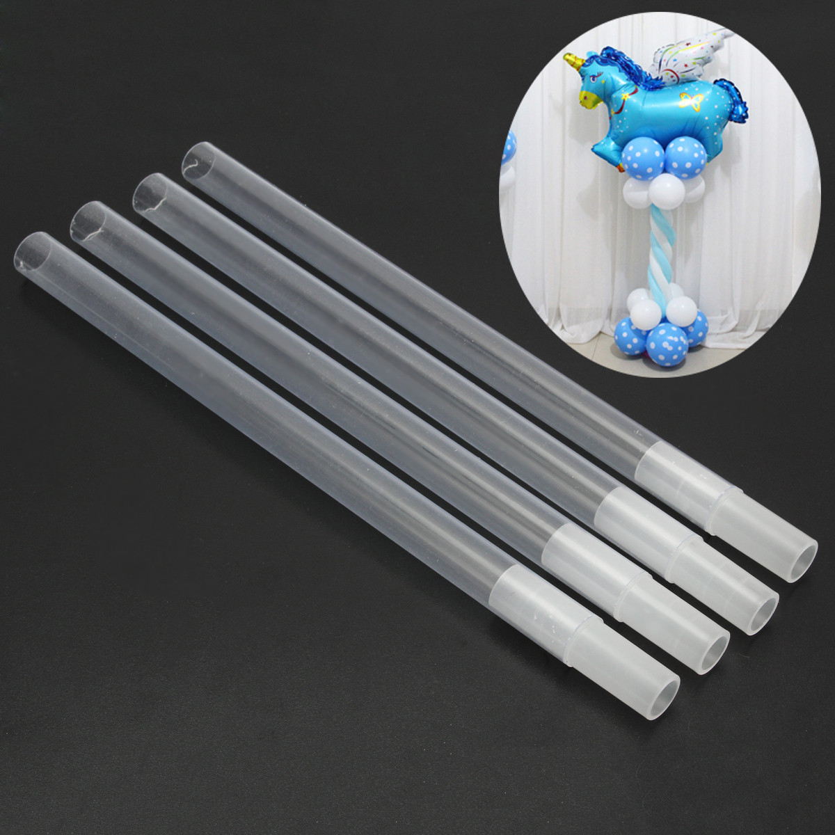 

4pcs Clear Plastic Sticks Pole For Balloon Arch Column Base Stand Wedding Party Decorations