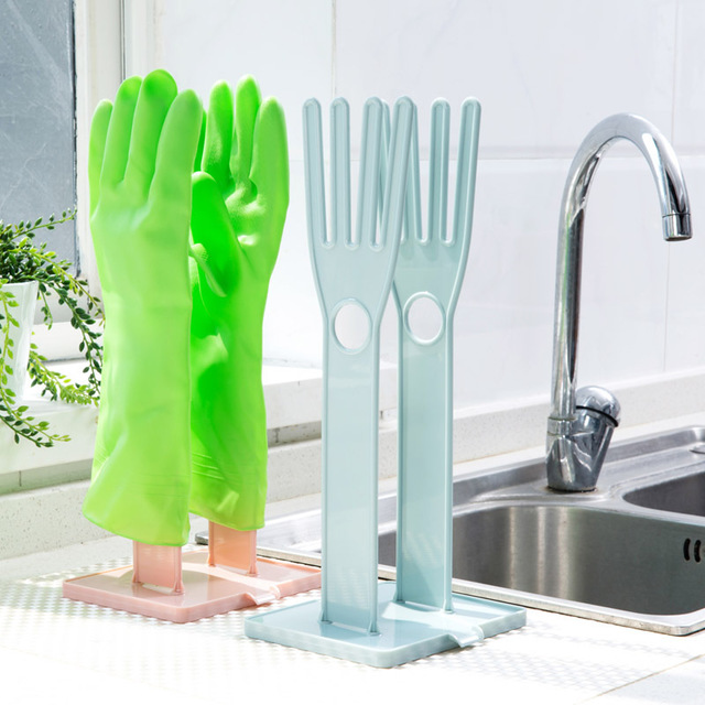 

Plastic Household Gloves Drain Rack Rag Storage Rack Kitchen Countertop With Drain Pan Kitchen Rack 150g