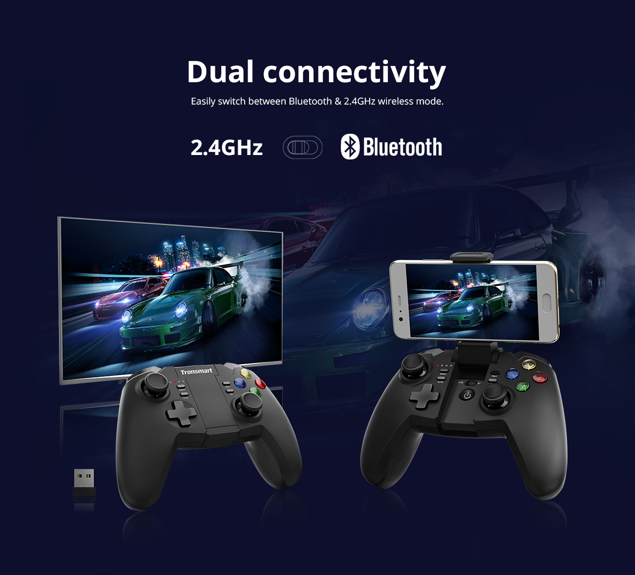 G02 Wireless bluetooth 2.4GHz Game Controller Gamepad for Android Windows for PlayStation 3 PS3 7