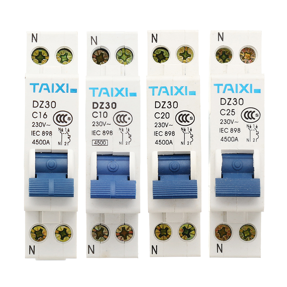 

TAIXI® DZ30-32 10A/16A/20A/25A 1P+N Miniature Circuit Breaker DPN Air Switch