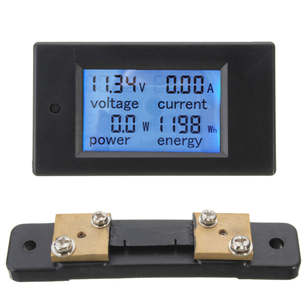 

Excellway® 100A DC Digital Multifunction Power Meter Energy Monitor Module Volt Meterr Ammeter With 50A Shunt