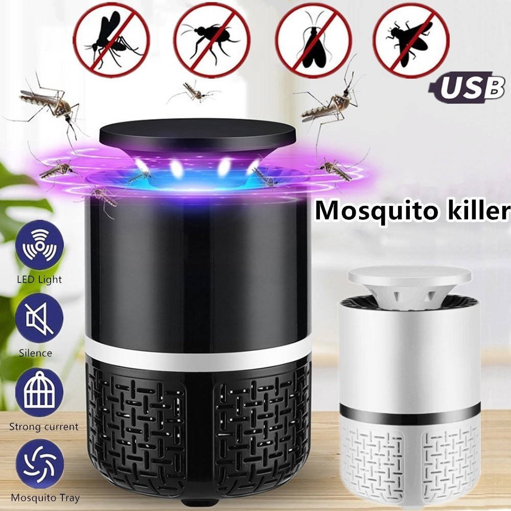 DokFin Mosquito Repellent Lamp USB Powered Led UV Photocatalytic Mosquito Light Bug Zapper with Built In Fan Silent & Non-Toxic Mosquito Catcher Trap For Indoor Home Bedroom Kitchen Outdoor Camping 